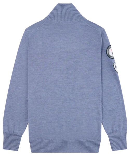 Amundsen Peak Half Zip miesten merinovillaneule takaa - Denim blue