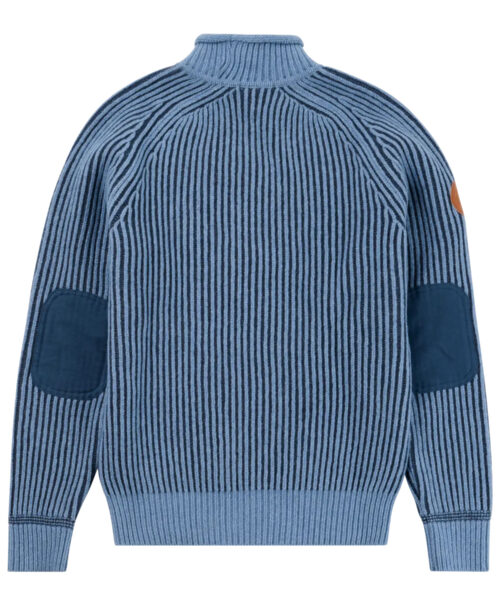 Amundsen Gard men's Merino wool sweater back - fjord blue
