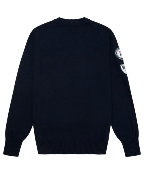 Amundsen Peak Crew Neck miesten merinovillaneule takaa - Faded Navy