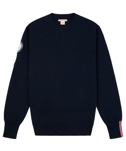 Amundsen Peak Crew Neck miesten merinovillaneule edestä - Faded Navy