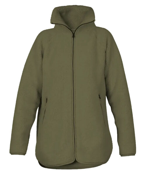 Blue Sportswear Aria Teddyfleece Naisten Takki dusty olive edestä