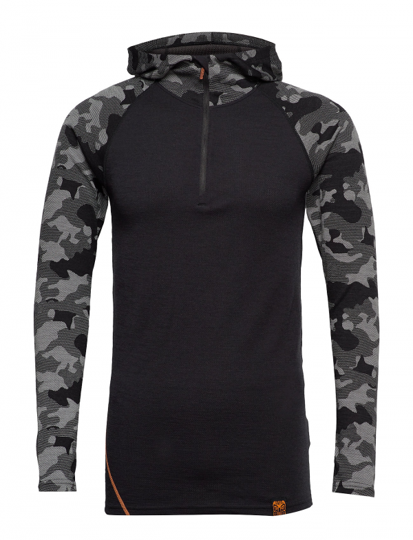 Bula Camo Merino Wool Zip Hood Miesten Aluspaita - Image 2