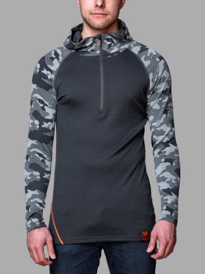 Bula Camo Merino Wool Zip Hood Miesten Aluspaita