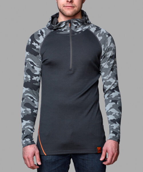 Bula Camo Merino Wool Zip Hood Miesten Aluspaita