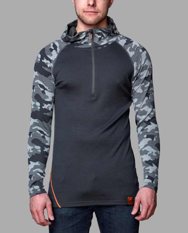 Bula Camo Merino Wool Zip Hood Miesten Aluspaita
