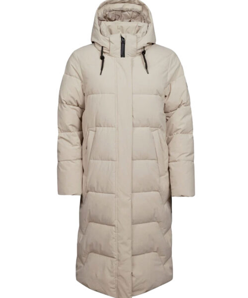 Brahe naisten pitkä talvitakki - Fossil Beige - Front