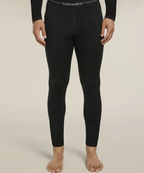 Icebreaker Men's Merino 200 Oasis Leggings -aluskerrastohousut mallin päällä edestä black