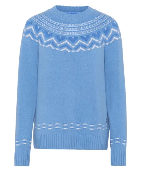 Kari Traa Sundve Knit -neulepusero pohjoismaisella neulekuviolla edestä