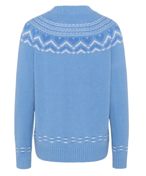 Kari Traa Sundve Knit -neulepusero pohjoismaisella neulekuviolla takaa