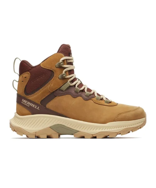 Merrell Women's Speed Strike 2 Leather Thermo Mid Waterproof -naisten ulkoilukengät sivulta kuvattuna