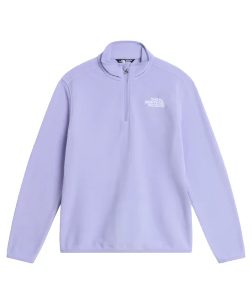 The North Face Teen Glacier 1/4 Zip Pullover -nuorten fleecepaita pale plum edestä